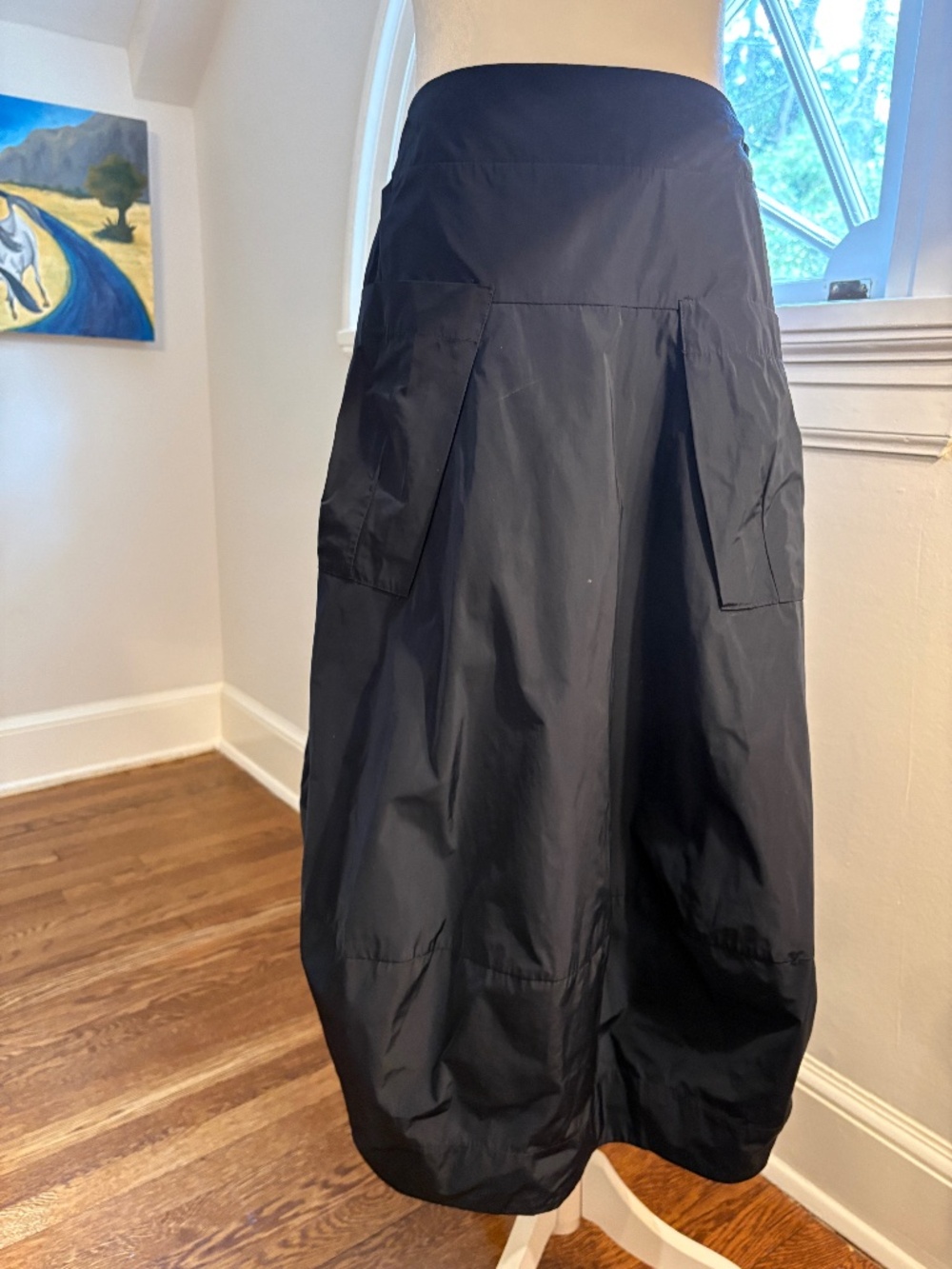 Sun Kim Navy Blue Slightly Ballon Skirt